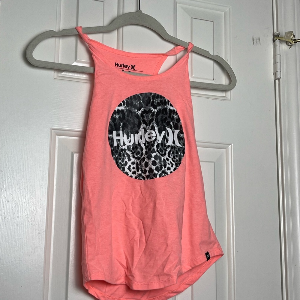 Hurley Girls size M Neon Pink Tank Top (Pre-Owned)